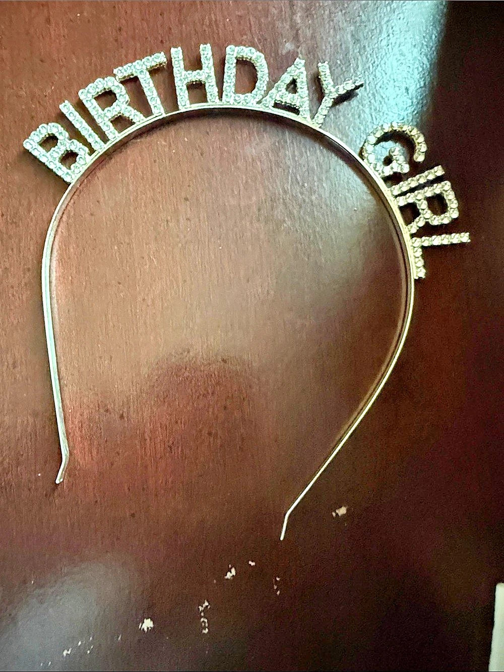 Birthday Girl Rhinestone Headband Silver Like New